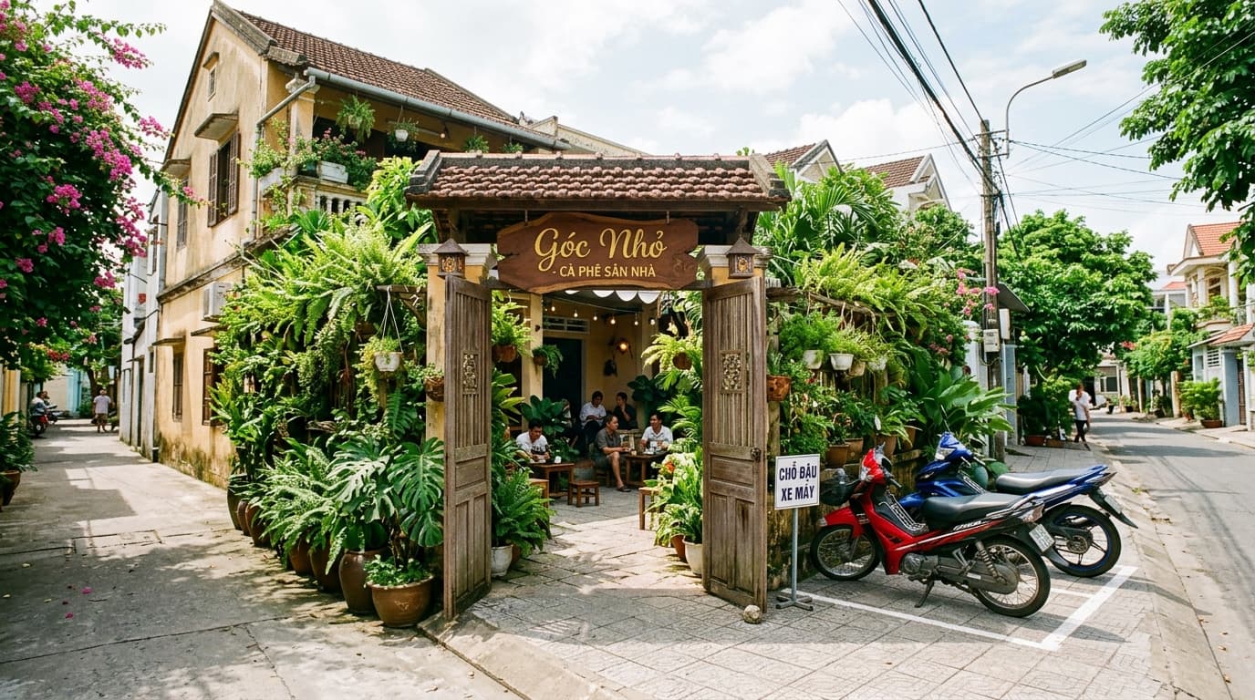 Cổng nhà mộc mạc số 123